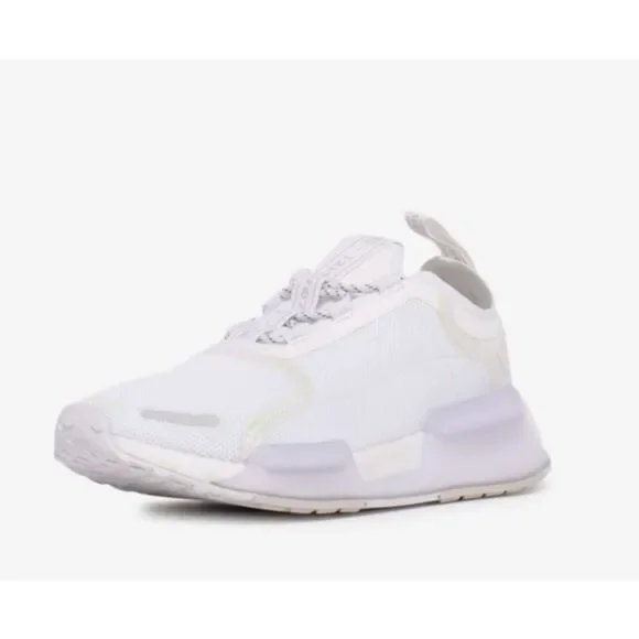 adidas | Shoes | Adidas Nmdr V3 White Iridescent Grade School Size 5w65  Nibnwt | Poshmark